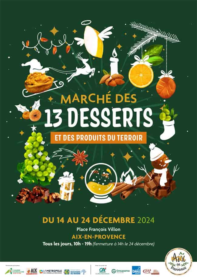 Pôle dédié à l'Huile d'Olive AOP d'Aix-en-Provence au Marché des 13 Desserts du Samedi 14 au Mardi 24 Décembre 2024